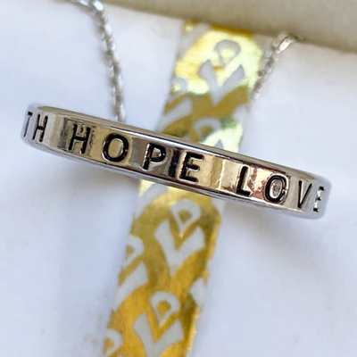 Faith Hope Love Hoop Necklace
