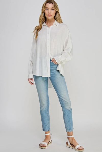 Tiffany Linen Button-Down Shirt