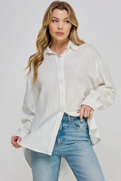 Tiffany Linen Button-Down Shirt