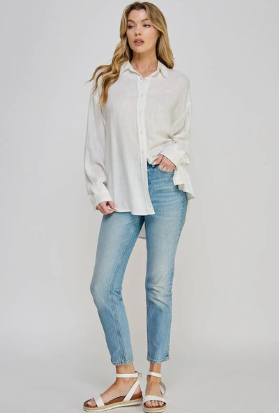 Tiffany Linen Button-Down Shirt