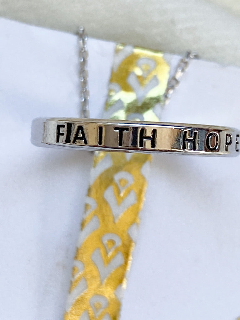Faith Hope Love Hoop Necklace