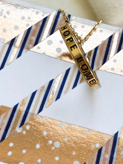 Faith Hope Love Hoop Necklace