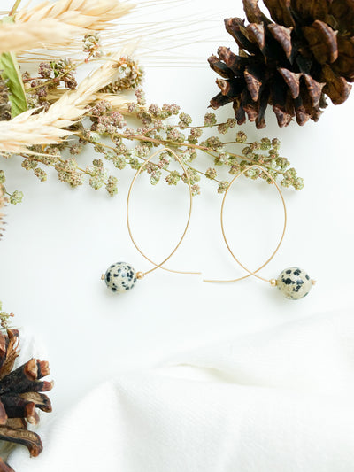 Dalmatian Jasper Loop Earring