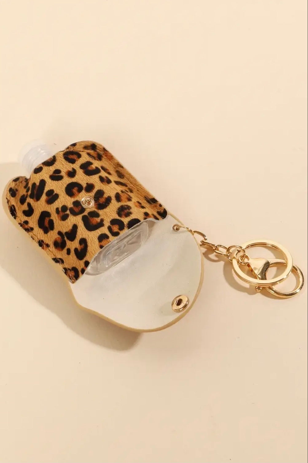 Animal print vegan calf hair mini sanitizer holder