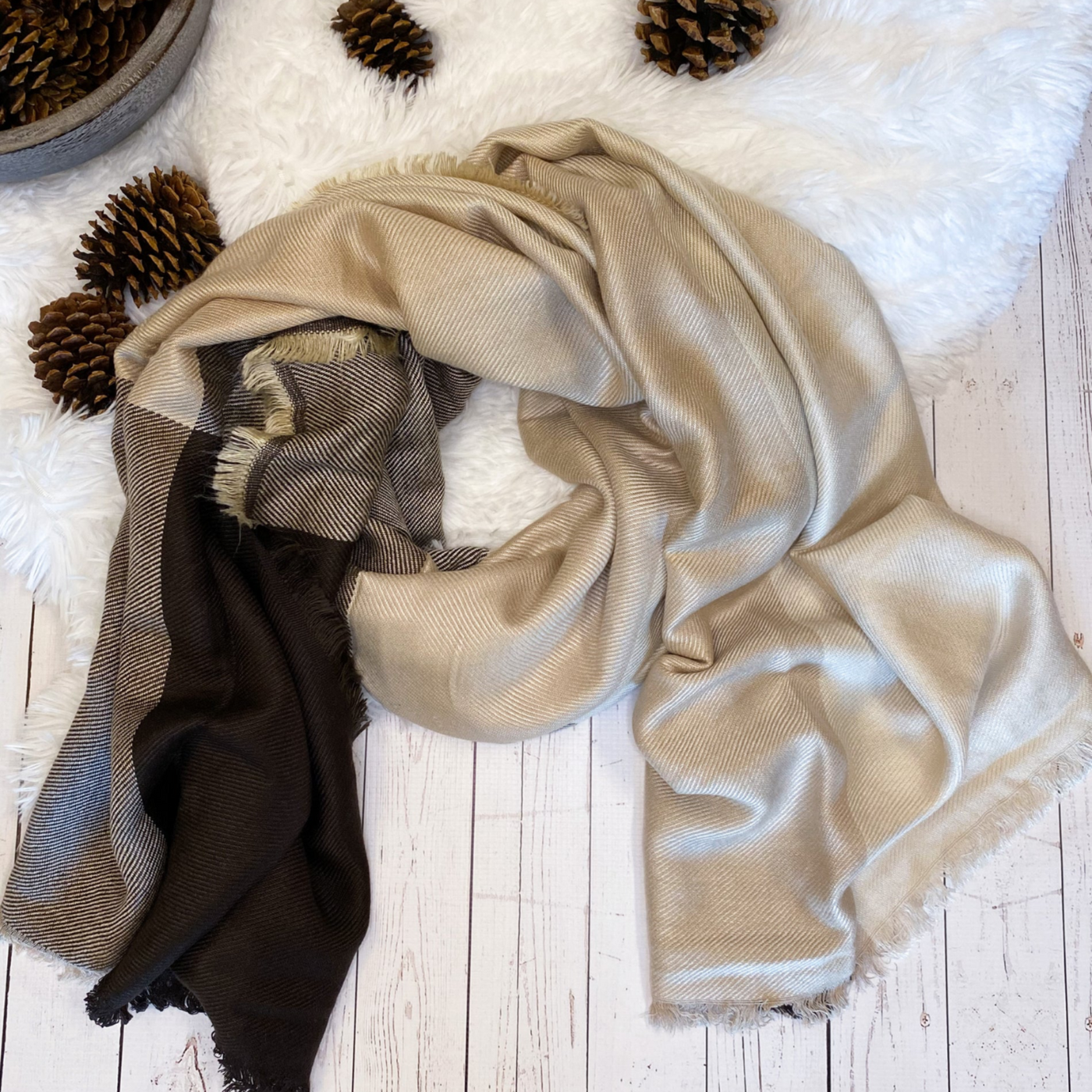 Champagne and Chocolate Blanket Scarf