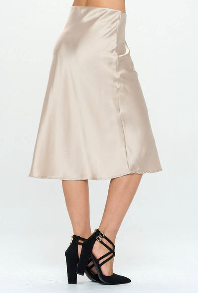 Hollywood Satin Skirt Champagne