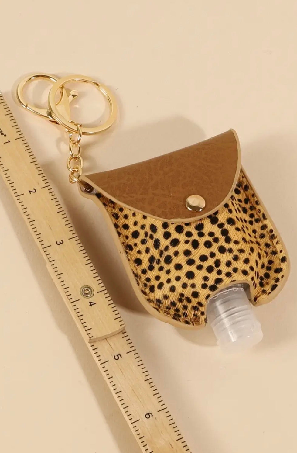 Animal print vegan calf hair mini sanitizer holder