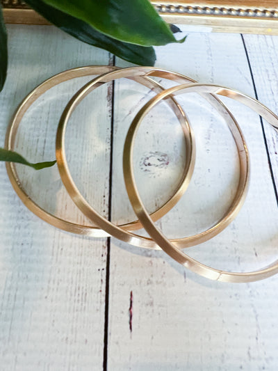 Jo Bangle Bracelet set of 3 Gold