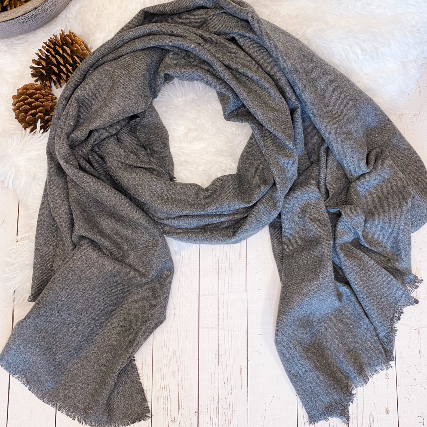Hold Me Close Blanket Scarf Charcoal