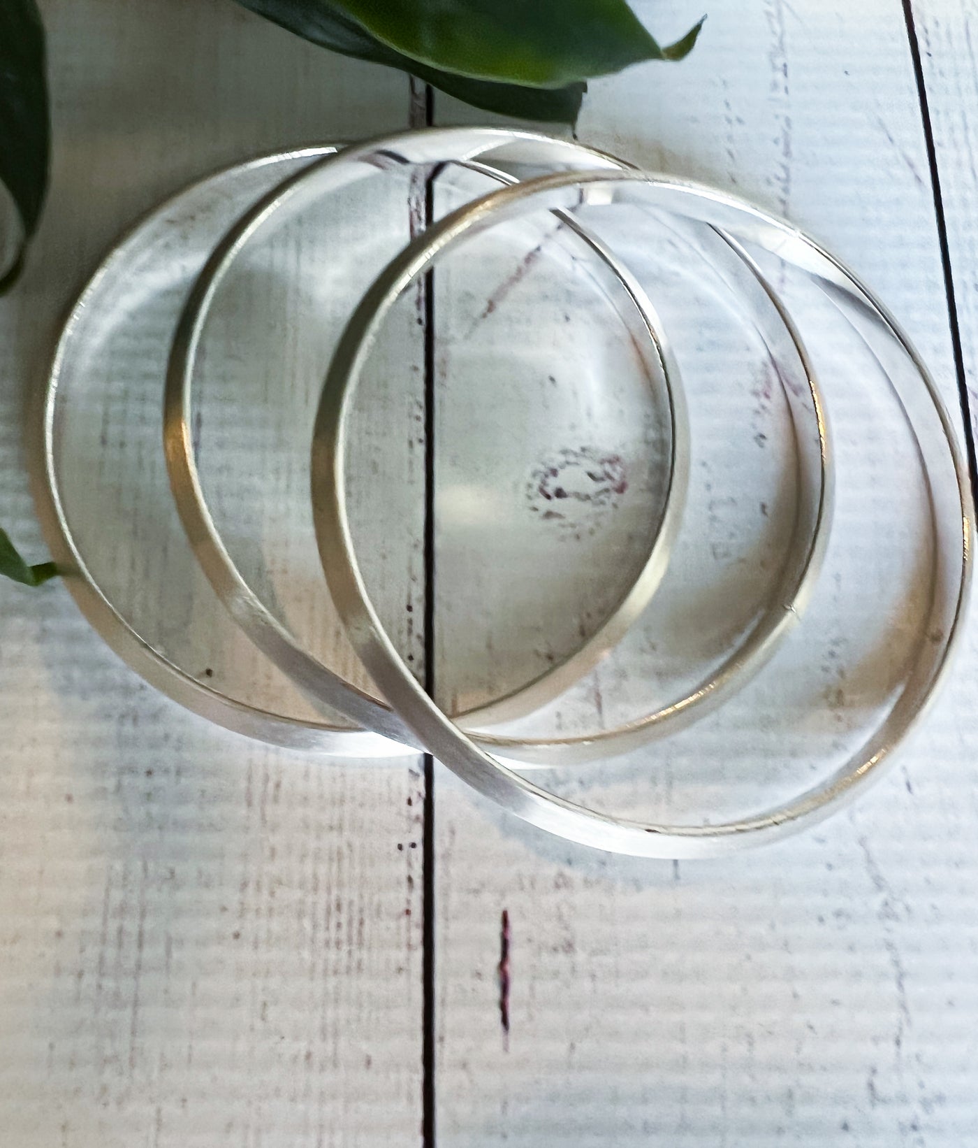 Jo Bangle Bracelets set of 3 Silver