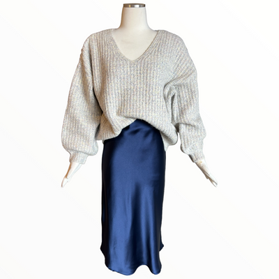 Hollywood Satin Skirt Navy