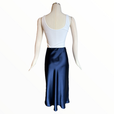 Hollywood Satin Skirt Navy