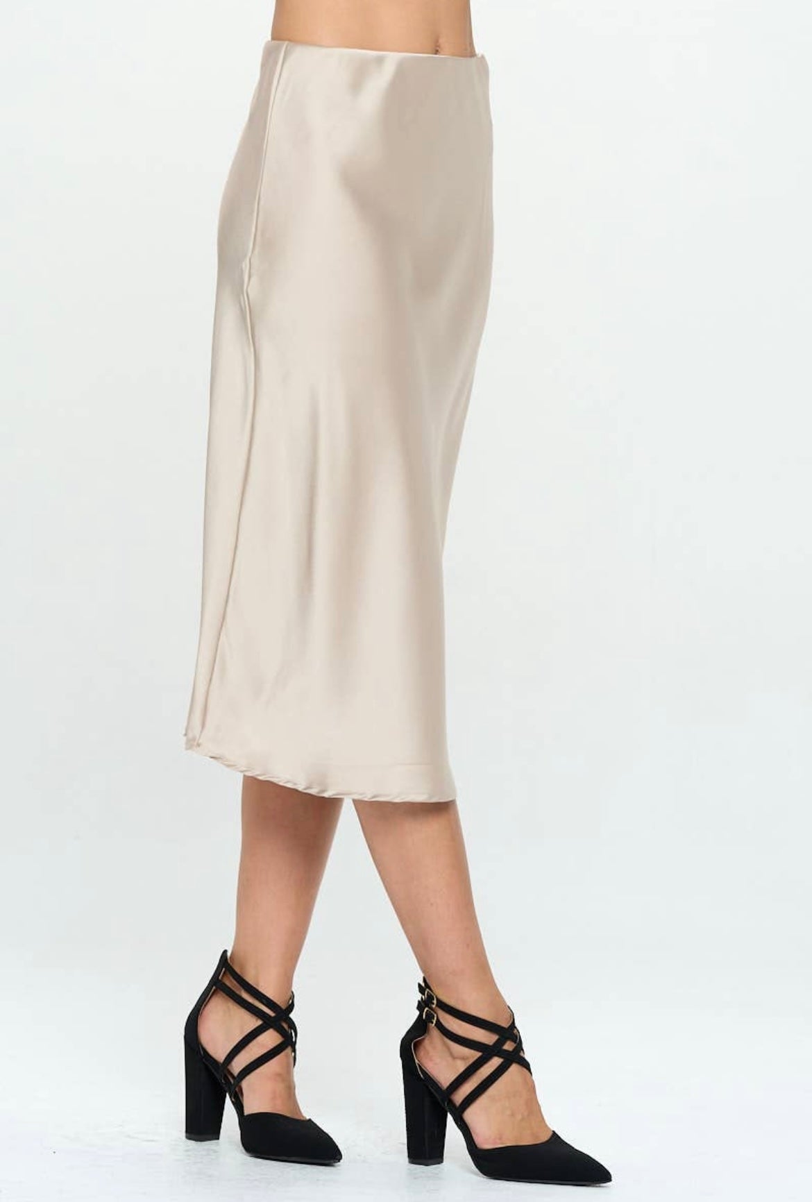 Hollywood Satin Skirt Champagne