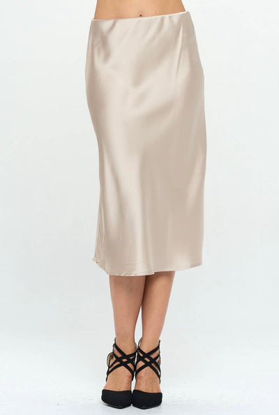 Hollywood Satin Skirt Champagne