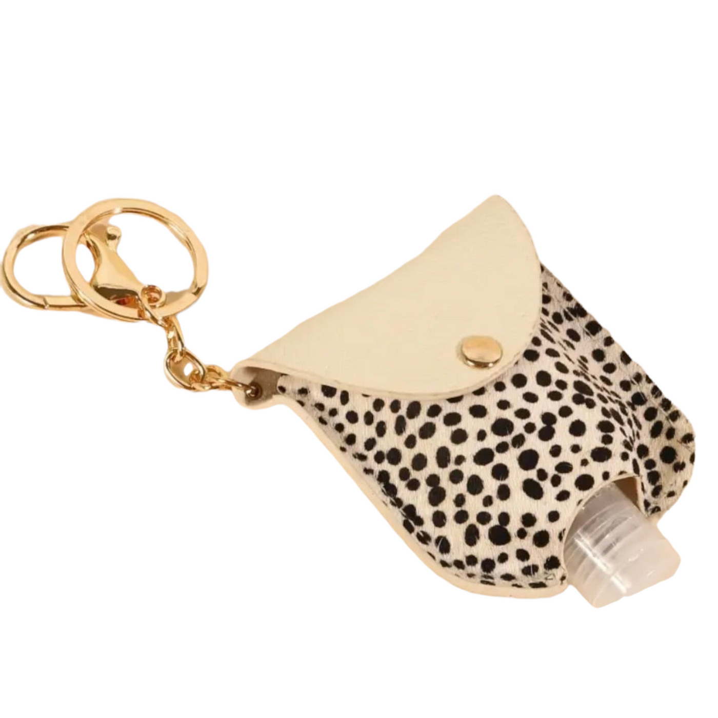 Animal print vegan calf hair mini sanitizer holder
