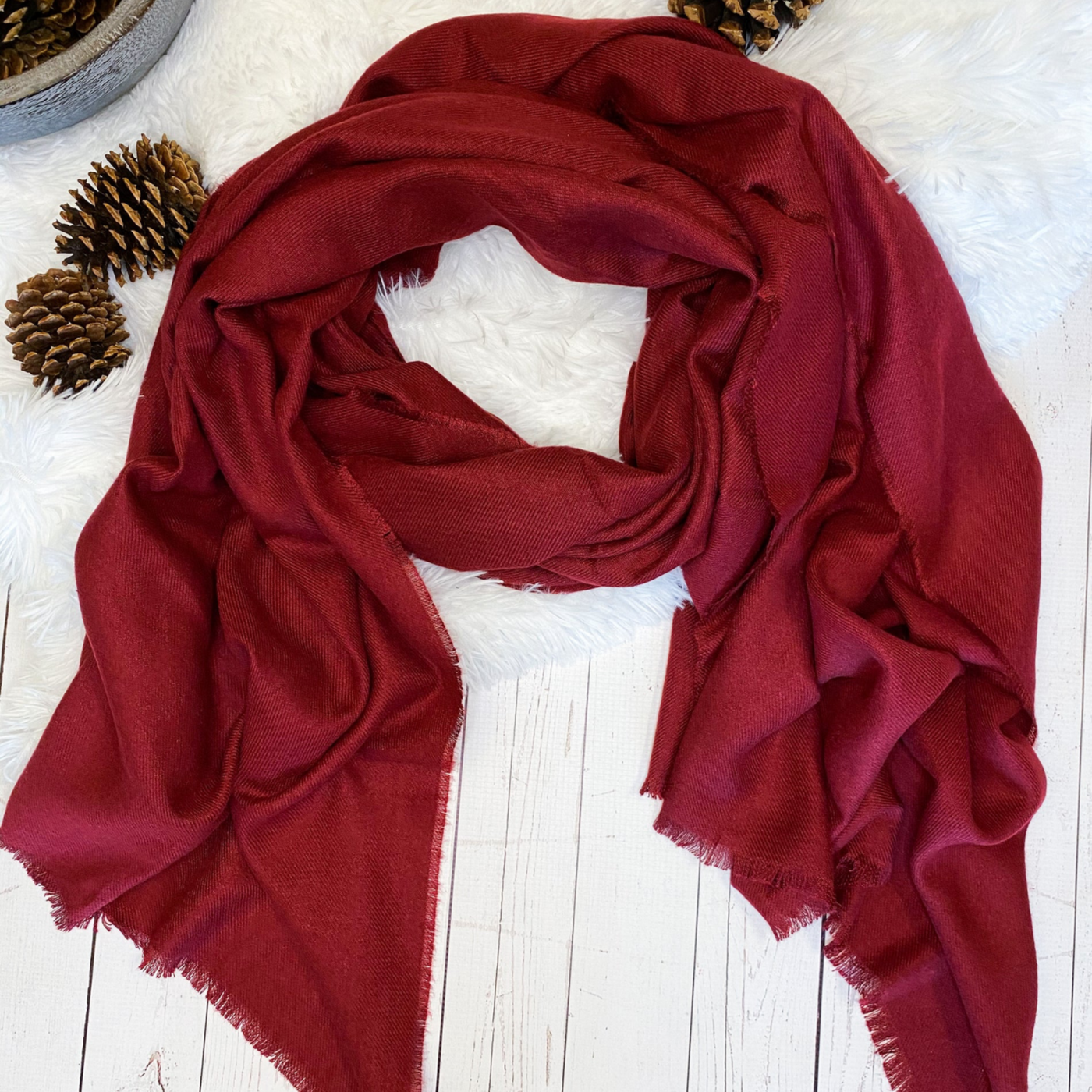 Hold Me Close Blanket Scarf Crimson