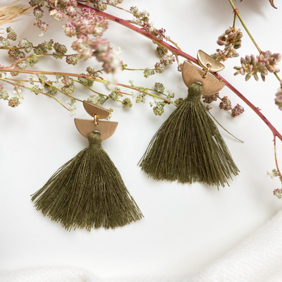 Half Moon Bay Earrings Olive