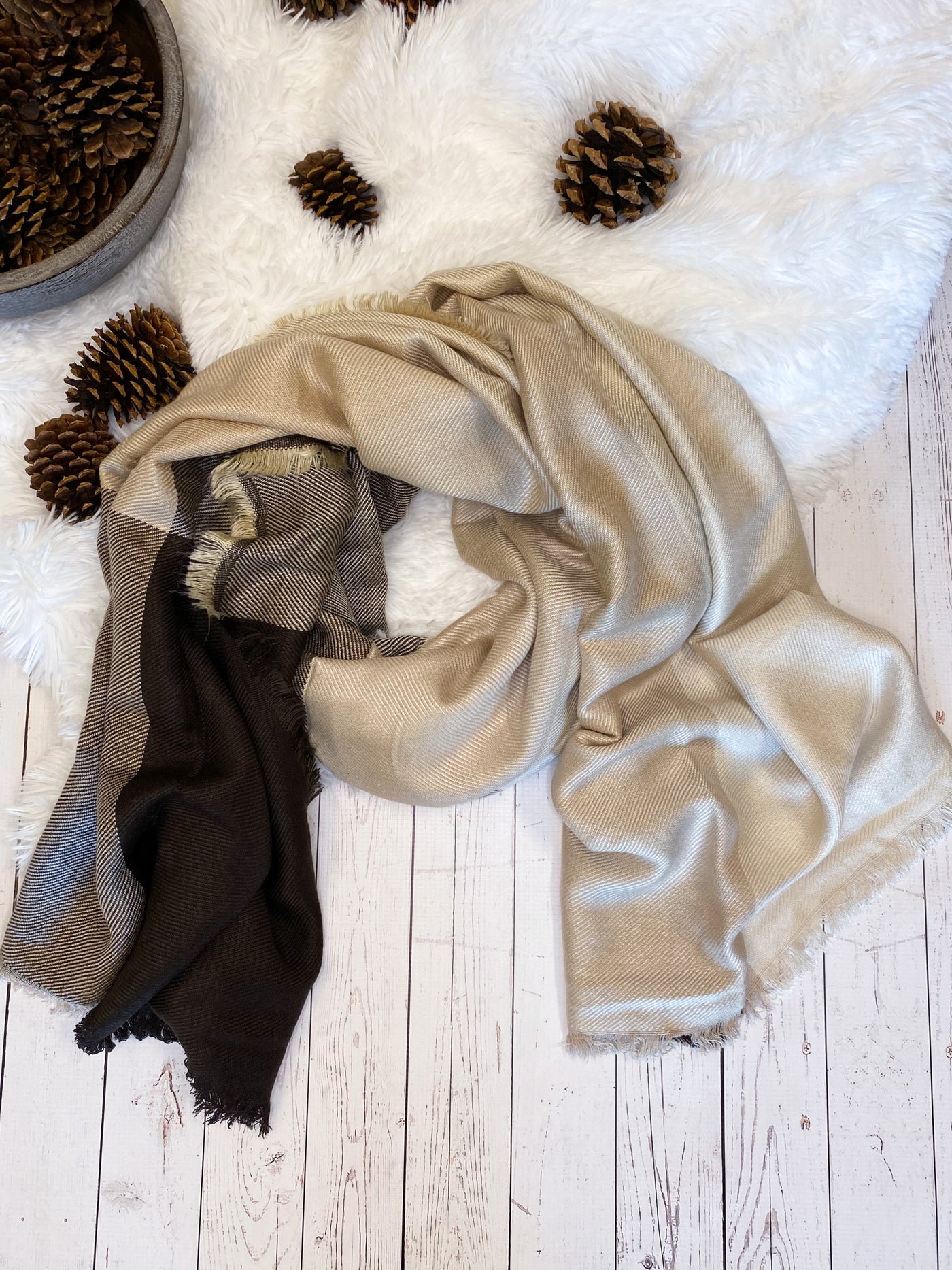 Champagne and Chocolate Blanket Scarf
