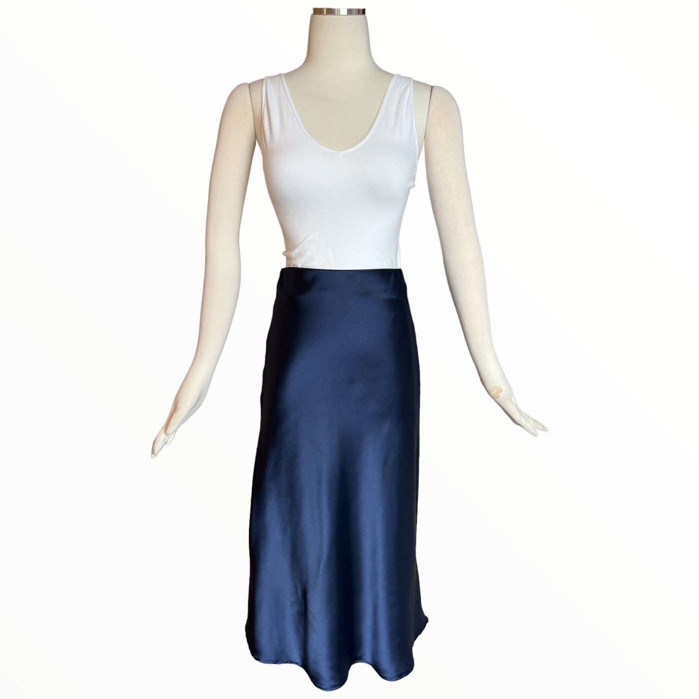 Hollywood Satin Skirt Navy