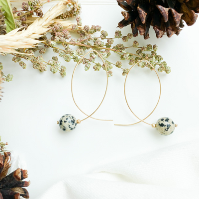 Dalmatian Jasper Loop Earring