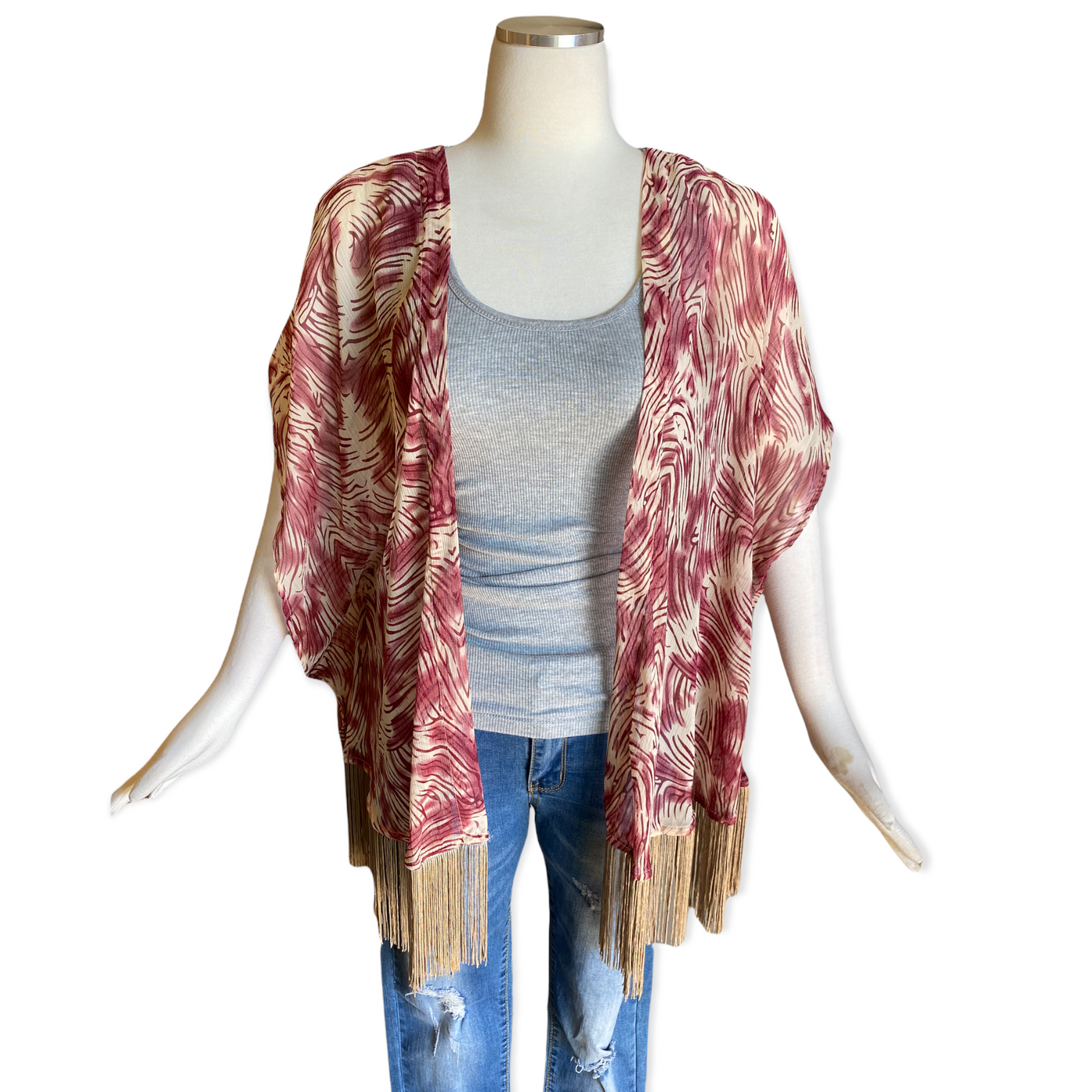 Gold Beach Kimono Burgundy